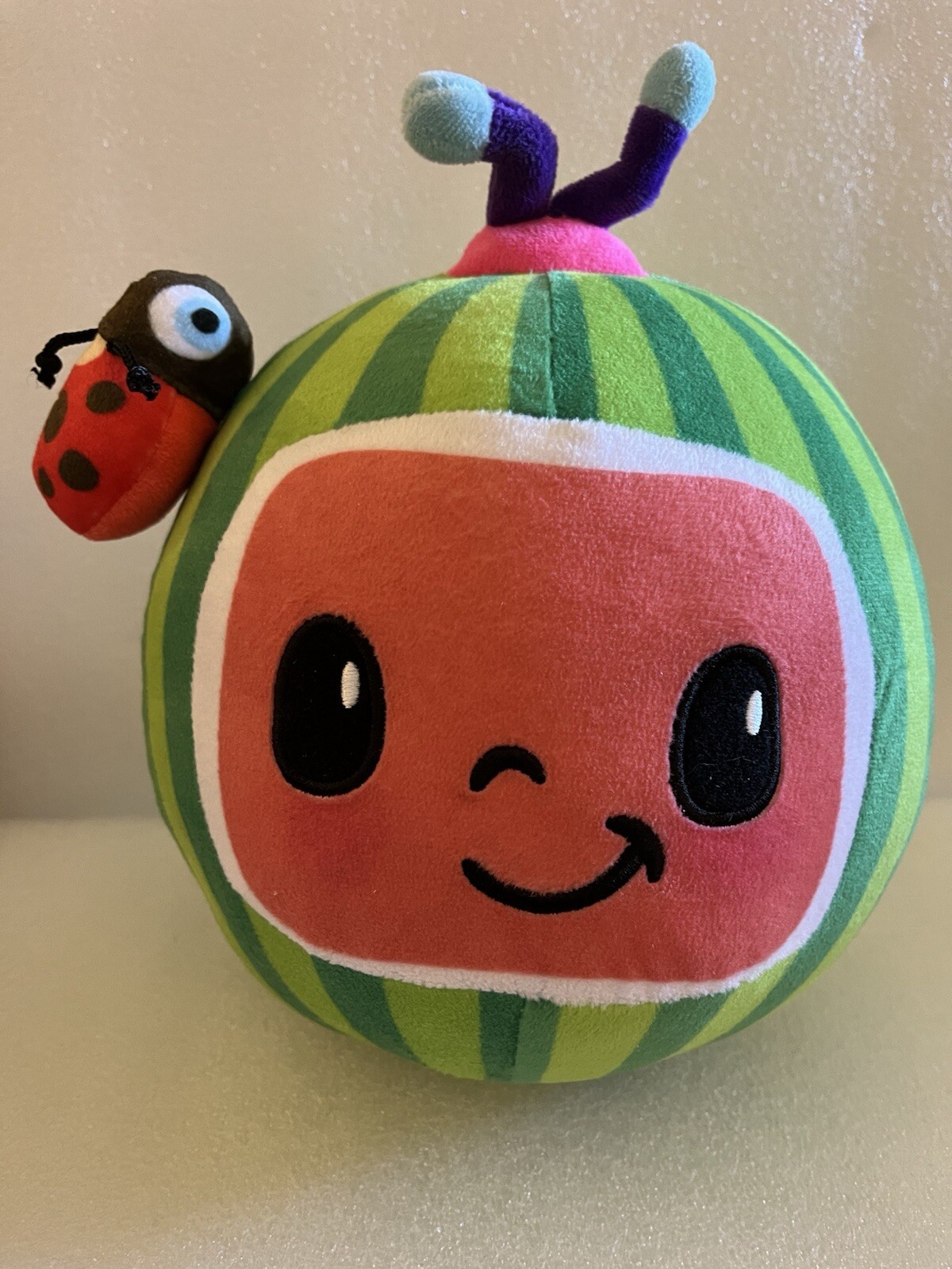 Cocomelon Melon Watermelon Soft Plush Toy with Lady Bug Moonbug Excellent Condition  