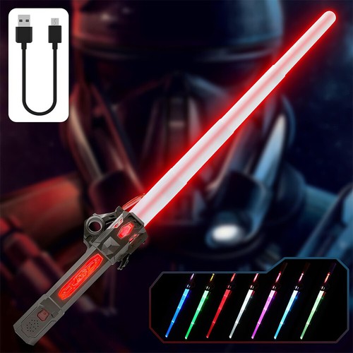 Retractable Light Sabers LED Lightsaber Toys For Christmas Halloween Kid Cosplay - Picture 5 of 18