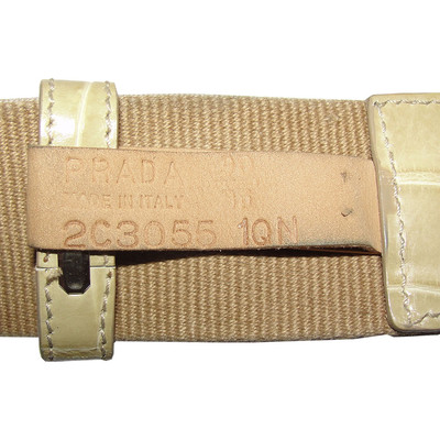 Brown and Tan Embossed Prada Canvas Belt | eBay display picture 3