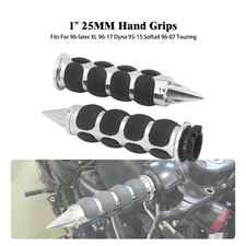 1" Chrome Handlebar Hand Grips Fit For Harley Touring Electra Street Glide 883