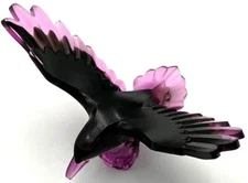 Lego New Trans-Dark Pink Bird Raven with Spread Wings with Marbled Black Part