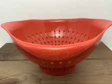 Preserve 100% Recycled Plastic Large Red Colander Made in USA Heavy Duty Handled