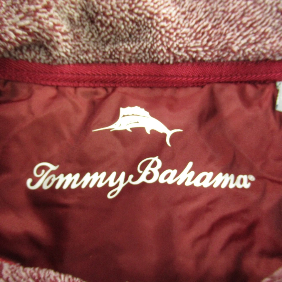 Tommy Bahama Suéter Mujer Mediano Manga Larga 1/4 Cremallera Exterior Pullover Rojo Foto 4 de 4