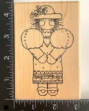 DOTS Miss June Victoria S160 Wood Mounted Rubber Stamp