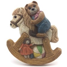 Rocking Horse Teddy Bear Wall Decor 8x7in Baby Kids Wall 1315-421