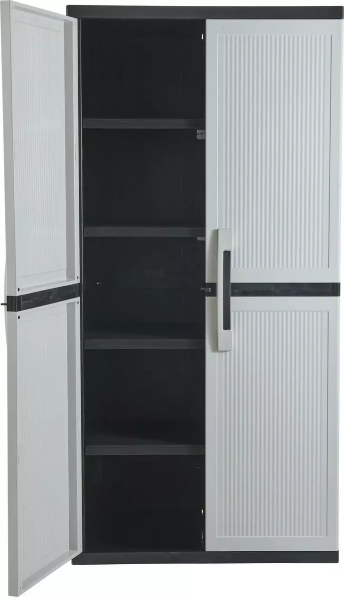 Keter Utility jumbo cabinet Plastic Freestanding Garage Cabinet in Gray  (34.5-in