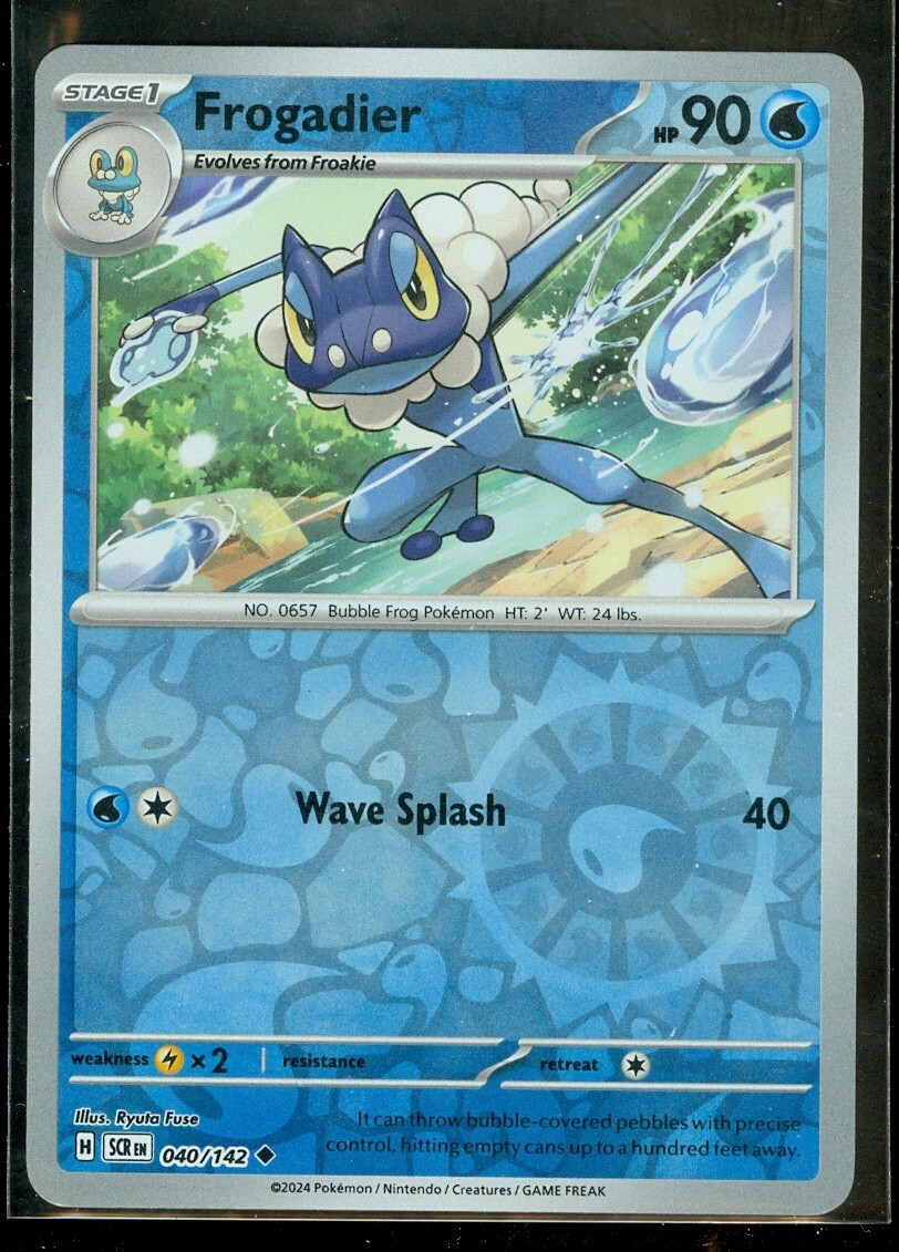 Pokemon FROGADIER 040/142 - Stellar Crown - Rev Holo - - MINT