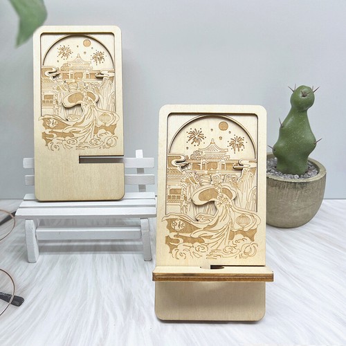 1 Piece Of Engraved Pattern Mobile Phone Computer Portable Stand Campus Gift - 第 4/5 張圖片