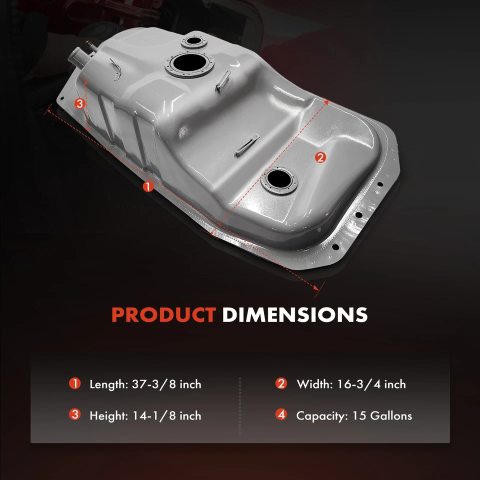 Tanque de combustível prata 15 galões para Toyota 4Runner 1992 1993 1994 1995 V6 3.0L 4WD - Imagem 4 de 4