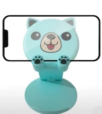 Blue Dog Shaped Phone/Tablet Holder, Foldable Height Adjustable Support