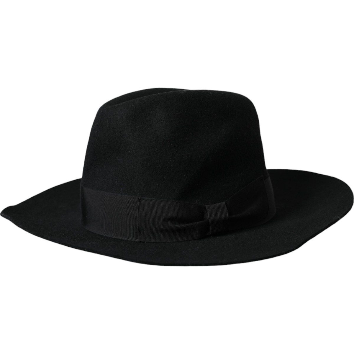 Dolce & Gabbana Black Wide Brim Trilby Fedora Hat Womens Black Fedora Hat - Wide Brim Fur Felt - Timeless Boho  main image 3