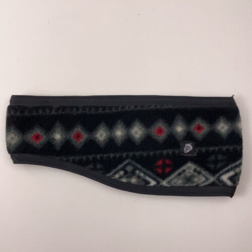 Eichel schwarz Vlies Winter Stirnband rot grau Muster - Bild 1 von 5