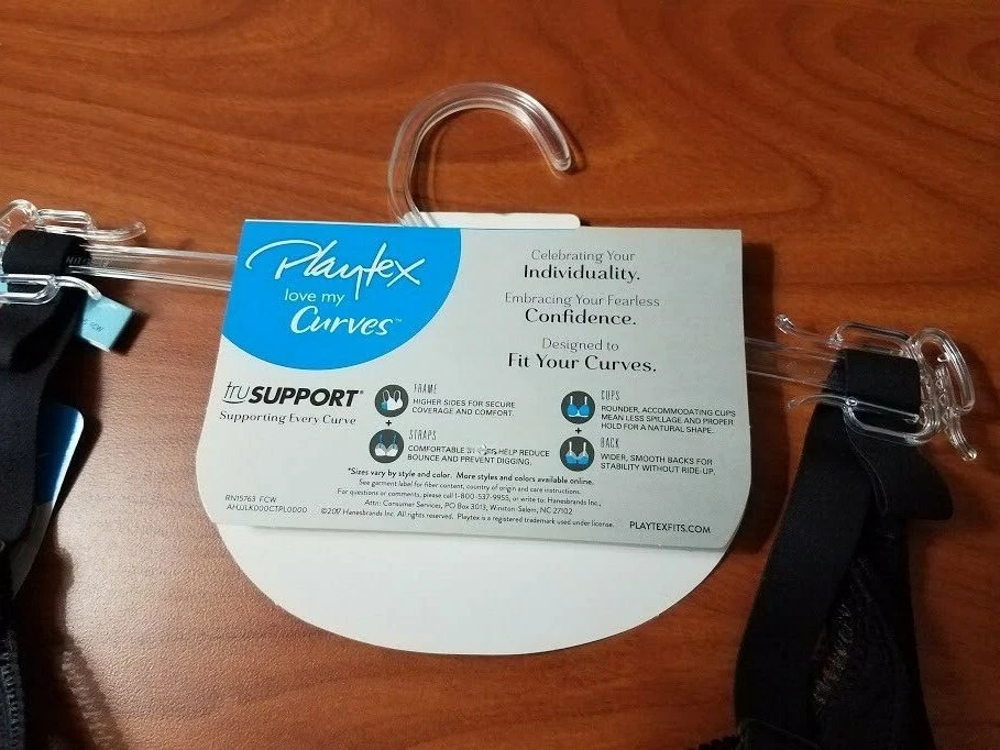 NEW PLAYTEX LOVE MY CURVES BLACK BRA STYLE 4713 UNDERWIRE MANY SIZES AVAILABLE - Image 4 of 4