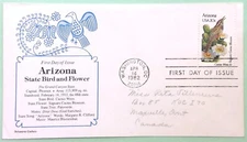 Scott 1955 FDC Arizona State Birds and Flowers Wren Saguaro Aristocrat ADDRESSED