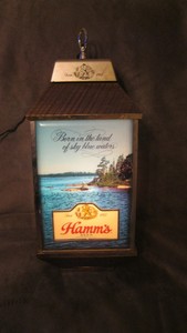 HAMM'S BEER VINTAGE ROTATING LIGHTED LANTERN SHAPED SIGN FOUR DIFFERENT SCENES