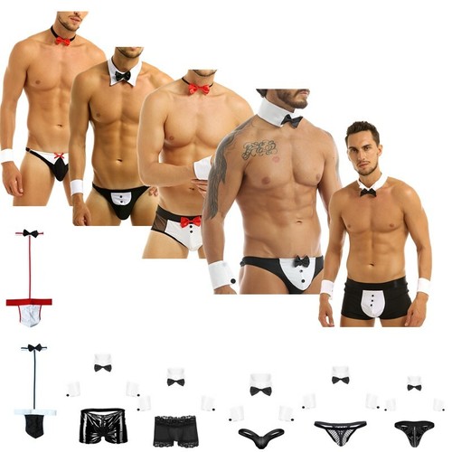 Smoking Tanga Slip Kellner Kostüme Herren Dessous Set Boxer Stripper Clubwear - Bild 1 von 93
