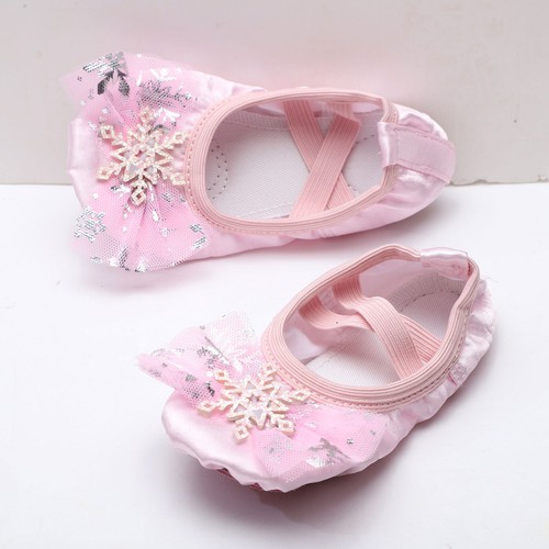 Kids Girl's Dancing Shoes Ballerinas Ballet Shoes Split Sole Band Stage Soft - Picture 59 of 106