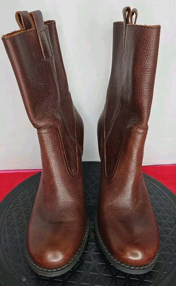 Nine & Company Womens MARCHIK Mid Calf Boot Sz 7.5M Brown Pebble Leather Heeled - Image 3 of 4