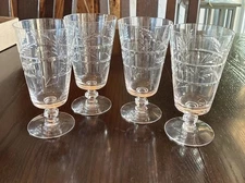 Ice Tea Tumblers Wheat Design Set Of 4, Chatham By Tiffin Franciscan (?) 10oz