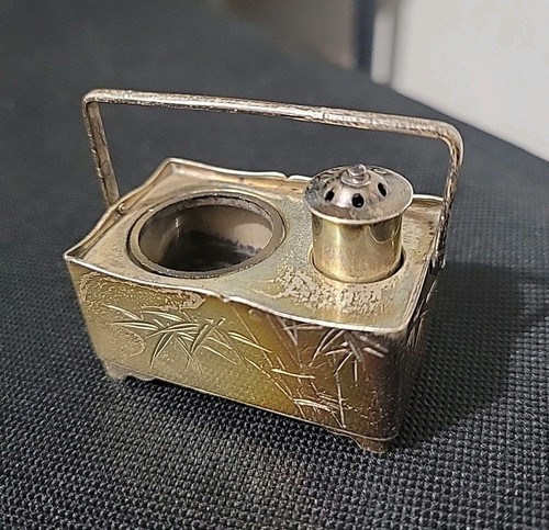 Antique Silver Japanese Salt Cellar Pepper Shaker Mini Bento K. Uyeda Sterling 