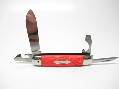 VINTAGE COLONIAL NEON ORANGE FOREST MASTER SCOUT KNIFE MINT NOS