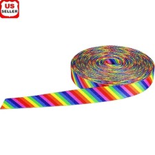 Rainbow Stripe Webbing Versatile Crafts Straps Projects Accessories 10 Yards New