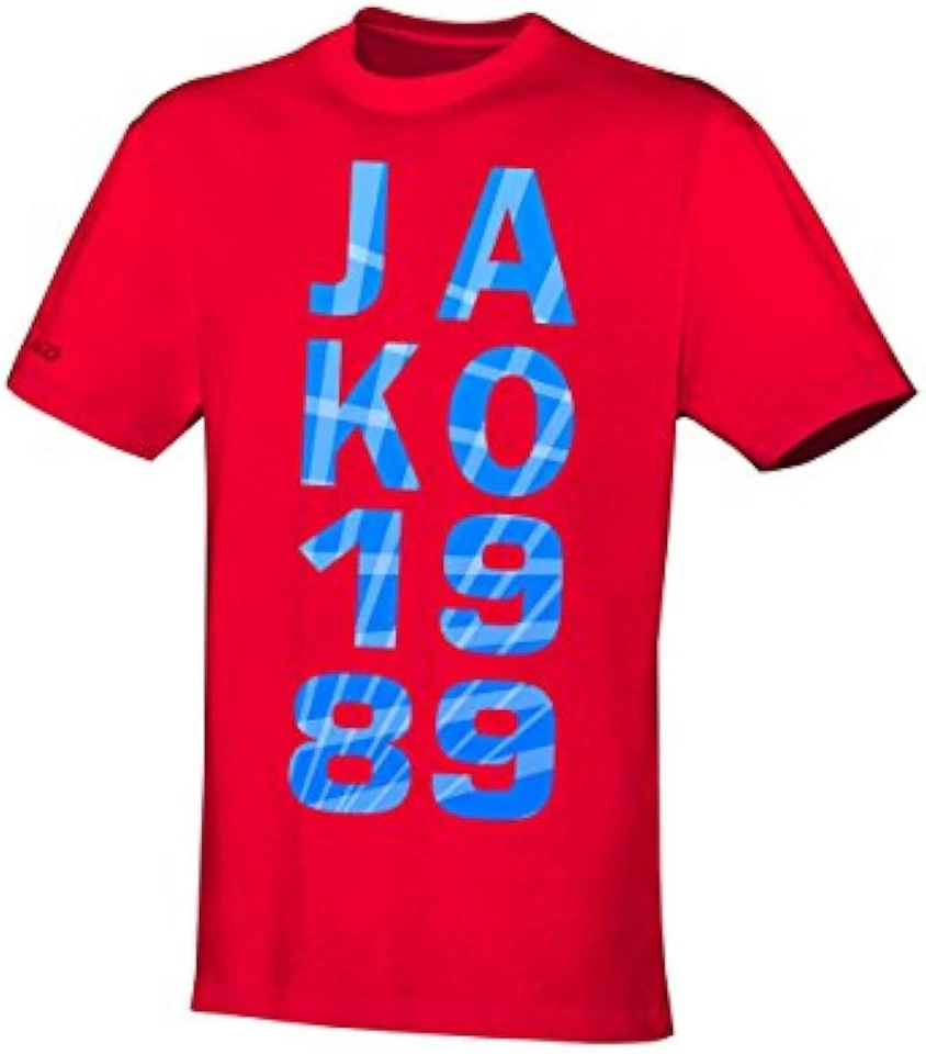 Jako Herren 89 T-Shirt Kurzarmshirt Oberteil, Streetwear Bekleidung, Rot, M - Bild 1 von 1