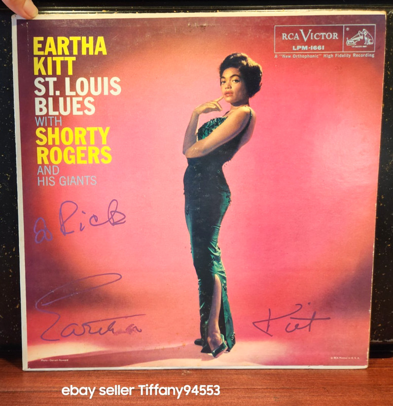 Eartha Kitt AUTOGRAPHED LP St. Louis Blues w/Shorty Rogers FIRST PRESSING