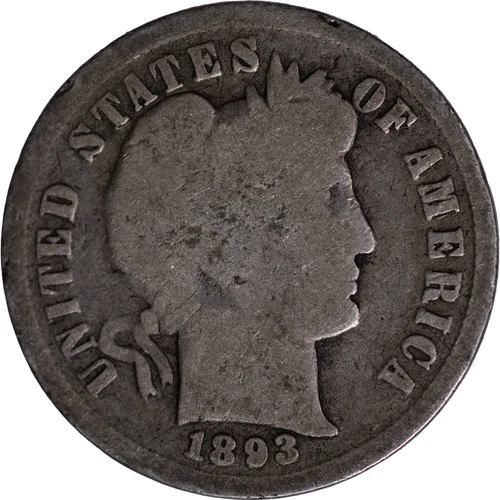 1893 10c Barber Dime ~ Good