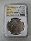 1921 Morgan Silver Dollar NGC MS62 Graded Coin in 100th Anniversary Slab