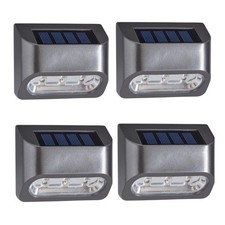 Smart Garden Solar Powered Bright White LED Fence, Wall & Post 10L Lights 4PK