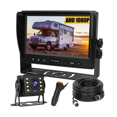 Backup Camera AHD 7'' 1080P Reverse Rear View Back up Cameras System Kit Moni...
