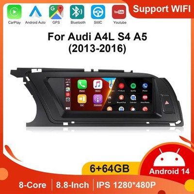 8.8'' Android 14 Autoradio CarPlay 8-Kern 64GB Für Audi A4/A5/B8/S5/S4 2013-2016