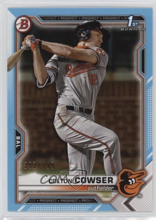 2021 Bowman Draft Sky Blue 393/499 Colton Cowser #BD-166 17yz