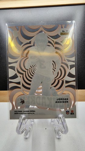 2023 Panini Illusions Jordan Addison Funkadelic #17 - Orange - Rookie - Vikings - Afbeelding 6 van 6