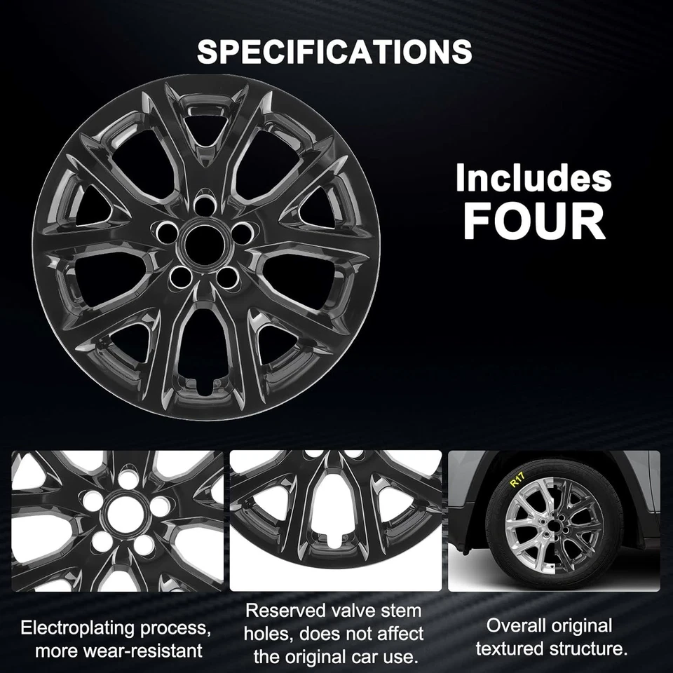 Wheel Skins comeptible with Jeep Cherokee 2014-2018 ; Set of 4 Pack - Image 4 of 4