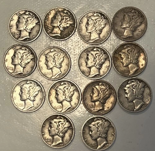 14 Better  Silver Dimes - 90% Silver Equals 1 Oz Silver - 03-16-03 - Comb Ship