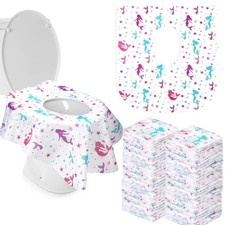 Kosiz 50 Pcs Toilet Seat Covers Disposable Extra Large Toddler Mermaid