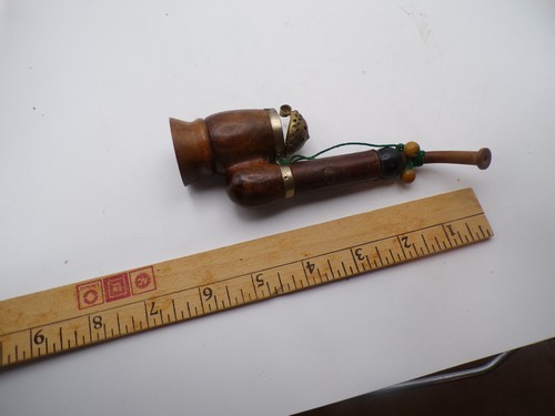 Antique Carved German Tyrolean Burl Wood Pipe Smoking - Picture 4 of 4
