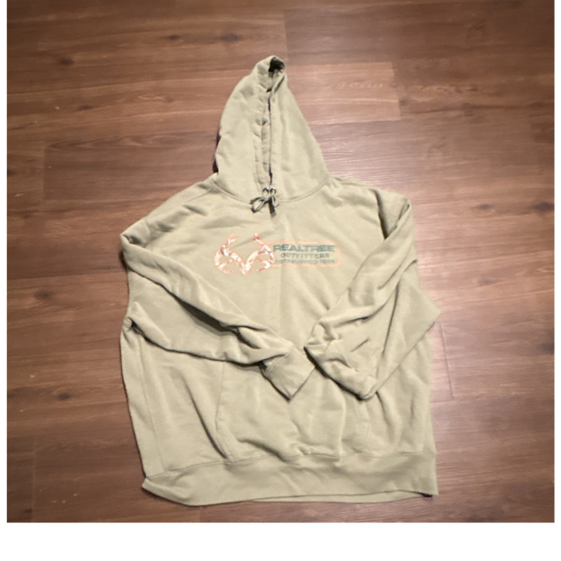 Realtree Green Pullover Hoodie Cotton Blend Long Sleeve Unisex Adults XXL