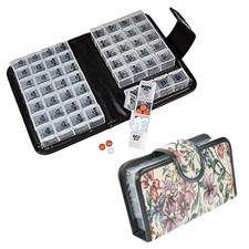 14-Day Floral Pill Organizer 4 Compartments/Day, Travel Friendly, Free Shipping 