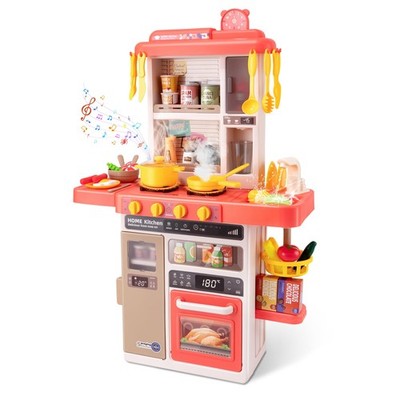 Kids Kitchen Play Set，Interactive Kids Kitchen Play Set with 50Pcs of Pretend