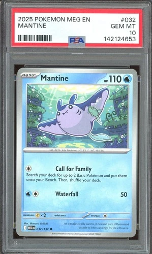 Pokemon TCG Mega Evolution Base Set #032 Mantine PSA 10