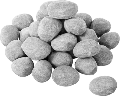 #ad Ceramic Fire Pebble Stones 2 3 Inch 30 Pcs Lava Rocks Reusable Fire Pit Stones $39.48