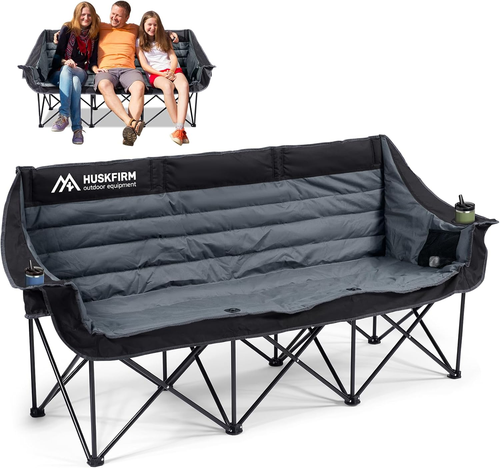 3 Person Camping Chairs Folding Double Camping Chair Portable Oversized Loveseat - Picture 9 of 12