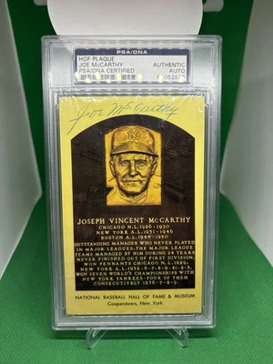Joe McCarthy HOF Plaque PSA/DNA Certified Autograph Slabbed Authentic Auto - Image 1 of 3