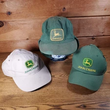 3 John Deere Licensed Green SnapBack Trademark Hat / Cap Vinatage And Modern