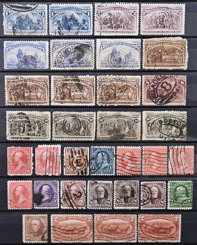 US Stamp Collection 1893-1898 Lot of 34 Scott # 230/286 Used