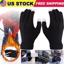USB Rechargeable Heating Gloves Winter Windproof Warm Touchscreen Hand Warmer US