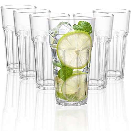 Tebery 6 Pack 350ml Stackable Plastic Tumbler Cups, 12oz  Assorted colors 